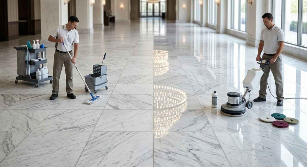 Marble Polishing vs Marble Cleaning