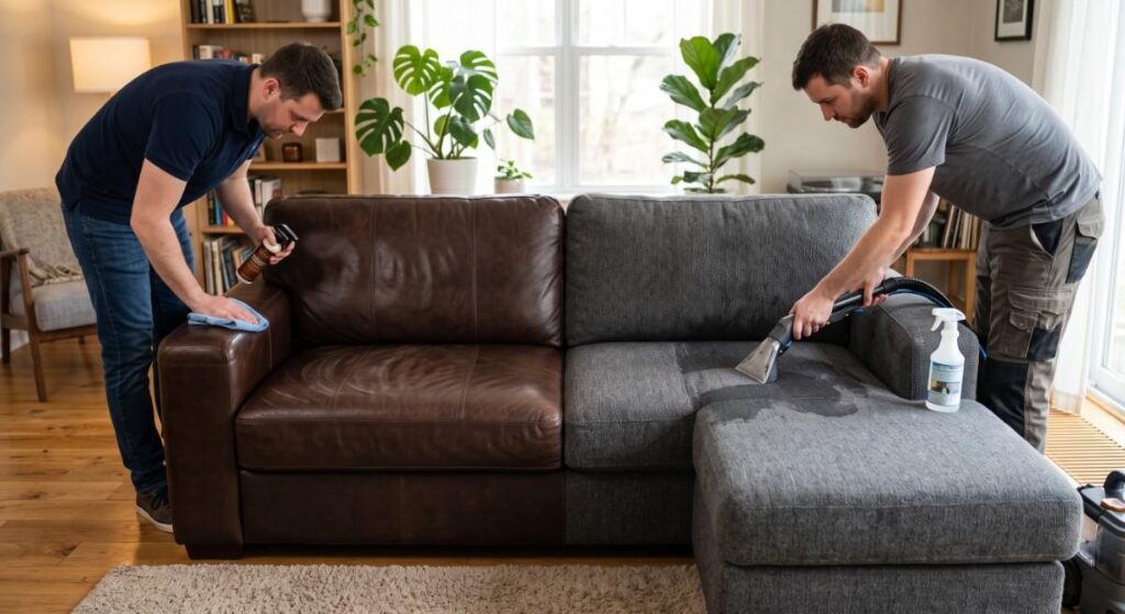 Leather vs. Fabric Upholstery Cleaning